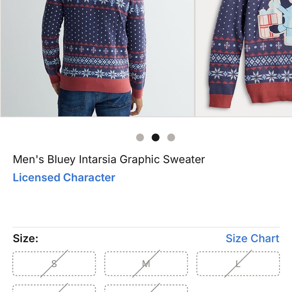 Lucy Men's Navy and Red Graphic Crewneck Sweater